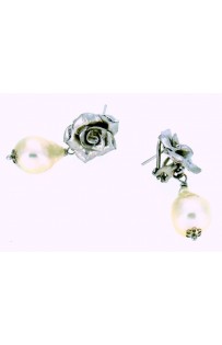Orecchini rosa in argento e perle barocche art. 3059